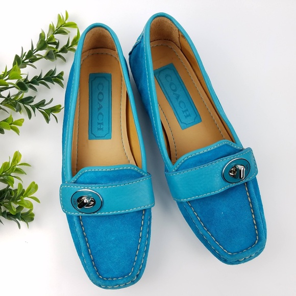 Coach Shoes - COACH Samara Blue Driving Moccasins